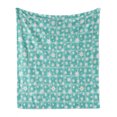 thumbnail image 1 of Daisy Soft Flannel Fleece Throw Blanket, Cartoon Style Spring Chamomiles and Petals on Blue Colored Square Grid Background, Cozy Plush for Indoor and Outdoor Use, 60" x 80", Multicolor, by Ambesonne, 1 of 6