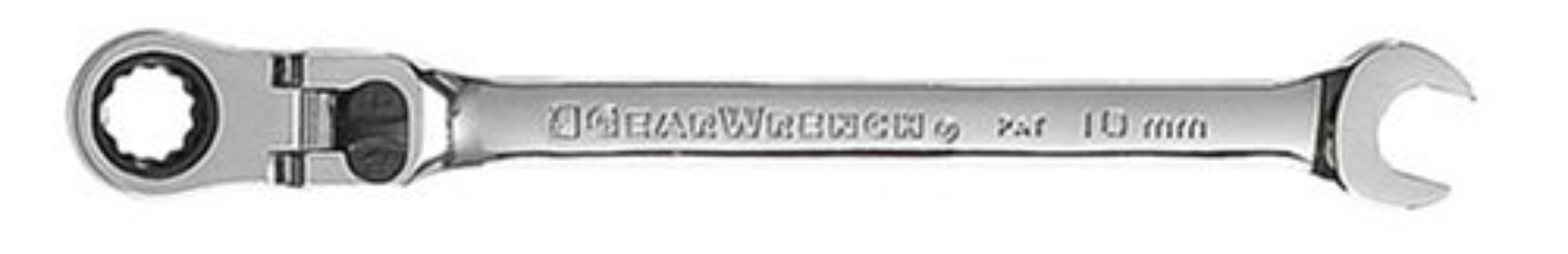 9910 10mm FlexHead Combination Ratcheting Wrench, Flex Head tilts up