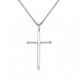thumbnail image 1 of Precious Stars Jewelry 14k White Gold Traditional Cross Religious Pendant with 1-mm Box Chain, 1 of 7