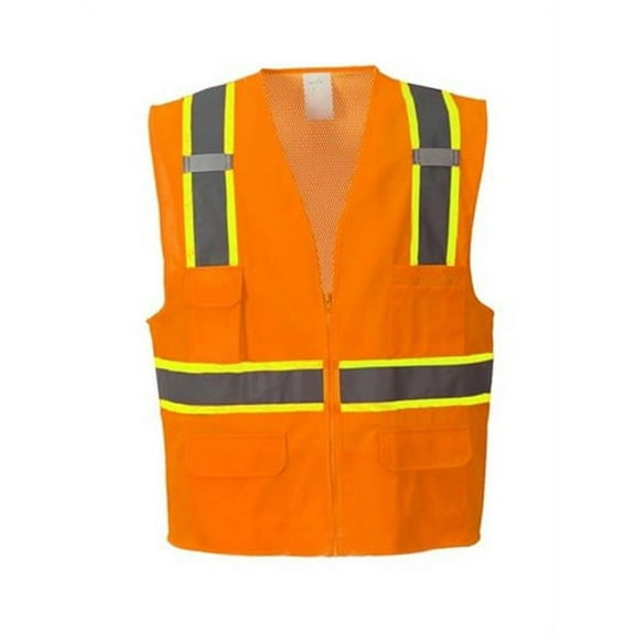 Portwest US372 Jackson Contrast Hi-Vis Safety Vest Orange, X-Large