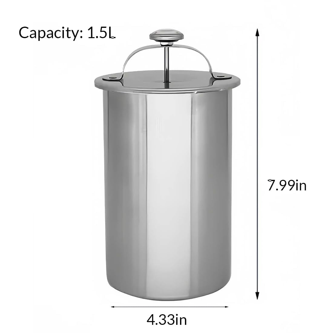 Stainless Steel Deli Meat Press with Thermometer, 1.5L Ham Maker Mold for Homemade Lunch Meat, Poultry & Sandwich Filling