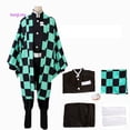 thumbnail image 4 of Disfraz de Anime Demon Slayer Kimetsu No Yaiba Zenitsu Giyu Tanjirou Kamado Nezuko para hombres y mujeres, uniforme de Kimono, Cosplay, 4 of 4