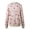 Pink, variant on Women's Vintage Floral Print Zip-Up Jacket, Round Neck Long Sleeve Casual Coat Outerwear, Retro Inspired Lightweight Top for Spring or Fall, Unique Design,Black L