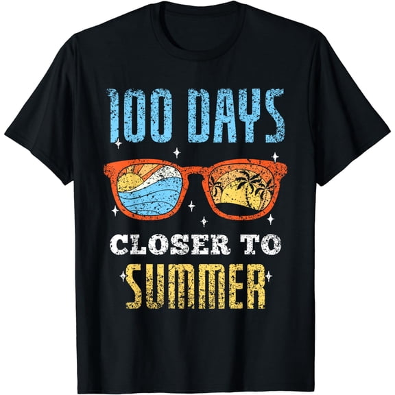 100 Days Closer To Summer Kids Pupil 100 Days Of School T-Shirt
