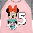 thumbnail image 3 of Mickey & Friends - Minnie Birthday 5 - Toddler And Youth Girls Raglan Graphic T-Shirt, 3 of 4