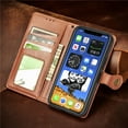 thumbnail image 4 of Mantto Wallet Case for iPhone 11 with Card Holder Slots, Folio Premium PU Leather Magnetic Flip Cover with Kickstand, Shockproof TPU Interior Case Compatible with Apple iPhone 11 6.1 inch, Brown, 4 of 9