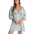 thumbnail image 3 of SWSMCLT Women's Sexy Pajama Set Soft Chemise Nightgown Spring 2 Piece Lounge Set Robe Summer Comfy Lightweight Silky Lace Fall Green Medium, 3 of 5
