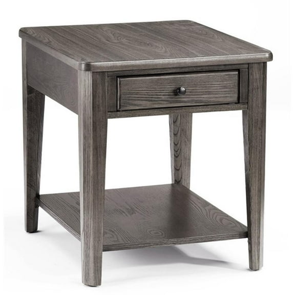 Casual Choice Solid Wood End Table in Gray Finish