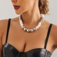 thumbnail image 5 of WIFKLSIIPG Collier Court Mode avec Perles Exagérées, Collier Ras du Cou Punk Imitation Perle, 5 of 5