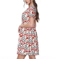 thumbnail image 2 of Fotbe Forest Mushrooms Vestido Largo de Moda para Mujer, Vestido Tipo Camiseta con Manga Corta y Estilo Casual a Rayas y Bloques de Color, 2 of 6
