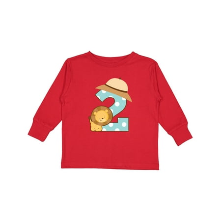 

Inktastic Safari 2nd Birthday Lion Jungle Gift Toddler Boy or Toddler Girl Long Sleeve T-Shirt