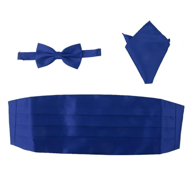 Conjunto de faja ajustable con pajarita preatada y pañuelo para boda, graduación, esmoquin, traje formal