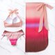 thumbnail image 4 of Gibobby Conjunto de Bikini Conjunto de piezas con falda de bikini dividida en degradado para mujer(Rosa,M), 4 of 5