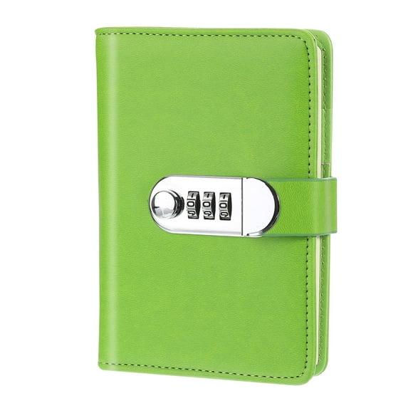 Unique Bargains Carnet A6 avec Verrou, Journal avec Verrou Mignon pour le Journal Intime en Cuir, Vert