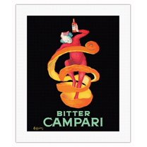 Campari Bitter Aperitif - Red Passion Liqueur - Spiritello Spirit - Vintage Advertising Poster by Leonetto Cappiello c.1921 - Fine Art Rolled Canvas Print 16in x 20in
