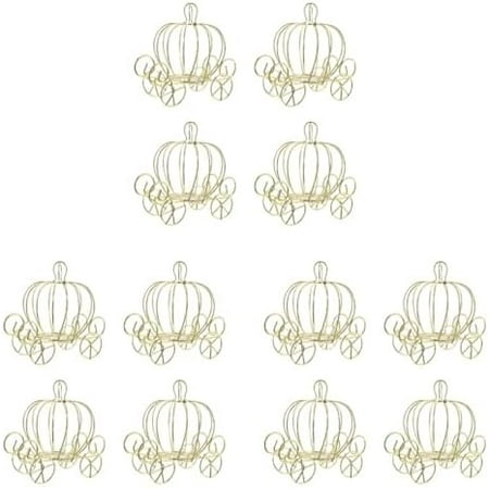 Set of 12 Pumpkin Carriage Candy Holder - Elegant Wire Candy Box Wedding Favor, Anniversary Wedding Halloween Princess Centerpiece
