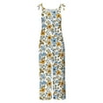 thumbnail image 4 of Hyknon Jumpsuits for Women Casual Loose Plus Size Floral Printed High Waist Rompers Spring Summer Fashion Sleeveless Adjustable Strap Wide Leg Pants with Pockets, 4 of 5