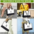 thumbnail image 5 of IEFSHINY Rose Initial Canvas Tote Bag for Women Girls Portable Makeup Bag Zipper Adjustable Strap Zipper Personalized Tote Bag for Women Girls Birthday Gifts, 5 of 7