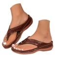 thumbnail image 3 of DAFEI Women's Flip Flops Stylish Woven Decorative Cork Sole Flat Sandals, 3 of 8