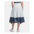 thumbnail image 2 of DKNY Striped Asymmetrical Hem Skirt Ivory Blue 8, 2 of 4