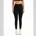 thumbnail image 2 of WULMLEO Seamless Leggings for Women - Butt Lifting No Front Seam Mid Waist Active Workout Gym Yoga Pants Black S, 2 of 6