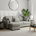 thumbnail image 3 of Hillsdale Furniture York Upholstered Sectional Chaise Stone Gray Fabric, 3 of 19