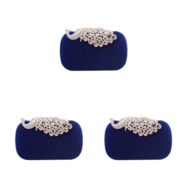 Minnieouse Monedero elegante y liviano para bolsos de noche de estilo sin esfuerzo Embragues Bolso Durable De moda Funcional azul Pavo real blanco Type1 NO1