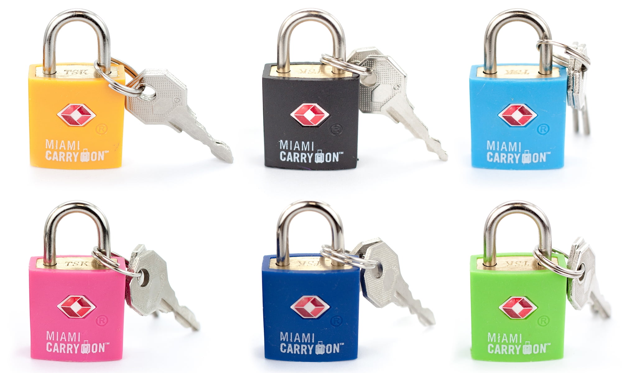 Miami CarryOn TSA Approved Padlock - TSA Keyed Luggage Lock - Orange
