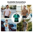 thumbnail image 5 of Sikiie Northern Lights Print Men's Short-sleeved POLO Shirts, Button-down Shirts and T-shirts are Suitable for Vacation, Leisure and Business-Large, 5 of 6
