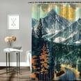 thumbnail image 2 of Orinice Mountain Trees Road Bathroom Decor Set, Colorful Luxurious Graphic Print Polyester Fabric Fashion Shower Curtain Set with Hooks 60x72, 2 of 7