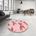 thumbnail image 3 of Ahgly Company Indoor Square Patterned Light Rose Pink Area Rugs, 4' Square, 3 of 6