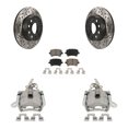 thumbnail image 1 of Transit Auto Rear Disc Brake Coated Caliper Drilled Slotted Rotors and Ceramic Pads Kit for Car Volkswagen Jetta Rabbit KCD-100506C, 1 of 11