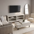 thumbnail image 4 of Home Design Kittery TV Stand with Storage Shelves and Caribou Lift-Top Coffee Table Set, Rustic Entertainment Center with Hidden Storage for Living Room, Light Gray, 4 of 17