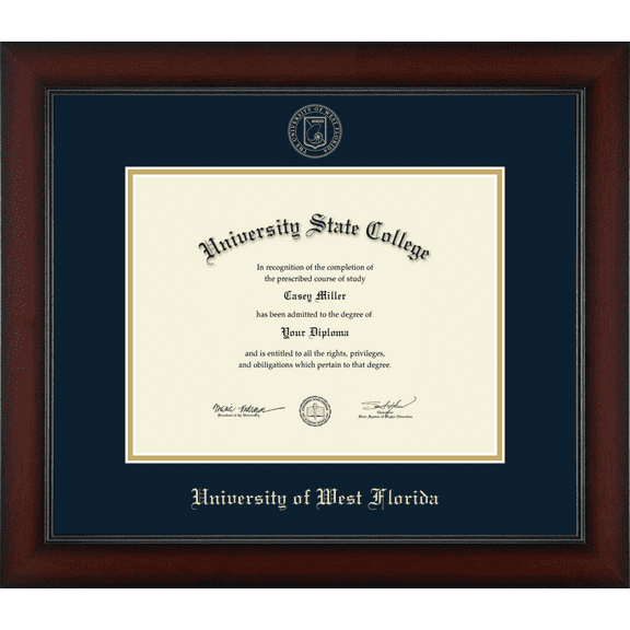 University of West Florida Diploma Frame, Document Size 11" x 8.5"