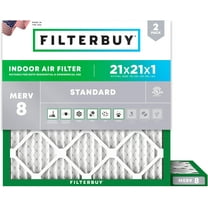 Filterbuy 21x21x1 MERV 8 Dust Defense, Pleated HVAC AC Furnace Air Filters (2-Pack)