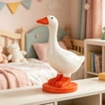 thumbnail image 6 of Resin White Key Figurine With Beak Hook, 7 inch Cute Orange Beak and Feet Decor Ornament for Entryway Tabletop, Bedroom, Living Room Shelf or Outdoor Garden, 6 of 6