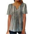 thumbnail image 1 of Birdeem Femmes Mode Décontractée Imprimé Col Rond Ample Manches Courtes T-Shirt Haut Blouse Chandail, 1 of 5