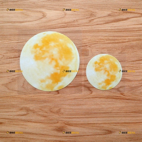 2 Pack Reflective, 3 Inches, 5 Inches - Yellow Full Moon Glowing Sticker Decal Vinyl - for Car Boat Laptop Cup