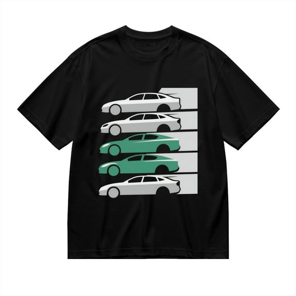 Black T Shirts for Men, Car Silhouette Graphic Mens Graphic Tees, 24846338,S