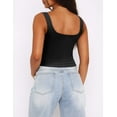 thumbnail image 3 of Zeagoo Womens Cropped Tank Tops 2025 Summer Square Neck Double Layer Slim Fitted Y2k Crop Top, 3 of 4