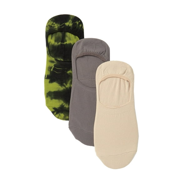 Hue Women's 3-Pk. Tie-Dyed Hidden Liner Socks (Shadow Olive, One Size)