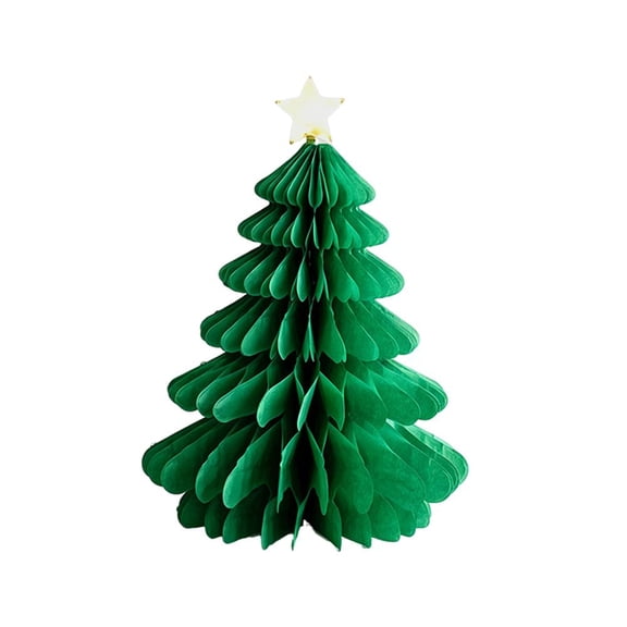 Foldable Paper Christmas Tree Decoration, Green, 12.6 x 9.45 in, Paper Material, for Seasonal Home Decor, Parties and Gift Giving