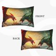 thumbnail image 2 of Rateoe Castle Red Green Sky Dragon Pattern Pillow Covers with Invisible Zipper(Pillows are not Included) Standard Pillowcases-14"x20", 2 of 6