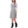 thumbnail image 2 of VESTIDO CON TIRANTES INSPIRADOR CHIC para Mujer, Cuello Cuadrado, Vestido Midi A-Line Retro, L Beige, 2 of 6