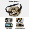 thumbnail image 6 of WATERFLY Unisex Large Capacity Multiple Pockets Travel Cross-Body Shoulder Bag,Khaki, 6 of 7