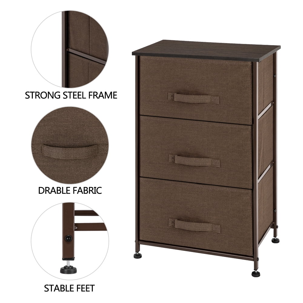 Lowestbest 3-Tier Drawer Dresser, Dresser Drawer Organizer, End Table Storage Cabinet, Easy Pull Fabric Bins, Side Table for Bedroom, Hallway, Entryway Furniture, Brown Lowestbest 3-Tier Drawer Dresser, Dresser Drawer Organizer, End Table Storage Cabinet, Easy Pull Fabric Bins, Side Table for Bedroom, Hallway, Entryway Furniture, Brown