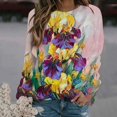 thumbnail image 3 of Camiseta de manga larga con estampado de pinturas al óleo en 3D de moda de primavera y otoño para mujer, jersey con estampado floral, ropa Harajuku, tops para mujer, 3 of 5