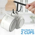 thumbnail image 7 of Lower Cabinet Coffee Cup Rack Organizer | Undershelf Hanging Cup Holder | Heavy-Duty Iron Black Cup Hook | Space-Saving Under Cabinet Storage | Easy Install | Holds Mugs Glasses Keys | 4 Hooks, 7 of 7
