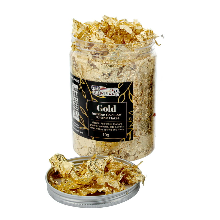 U.S. Art Supply Metallic Foil Schabin Gilding Gold Leaf Flakes
