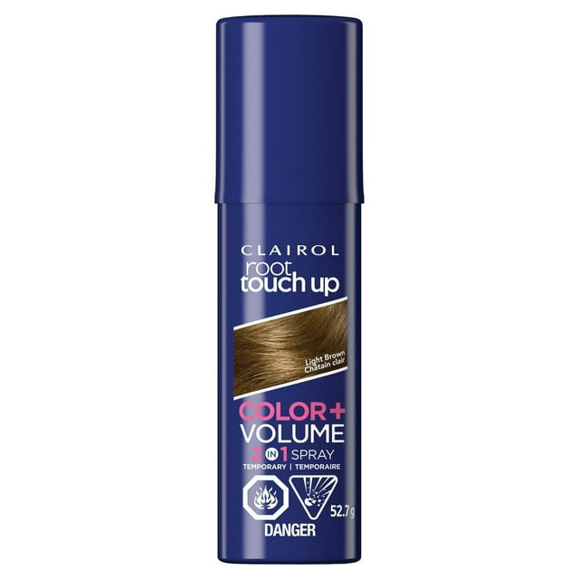 Clairol Root Touch-Up Temporary Spray 2in1: 100% gray coverage and volume boost